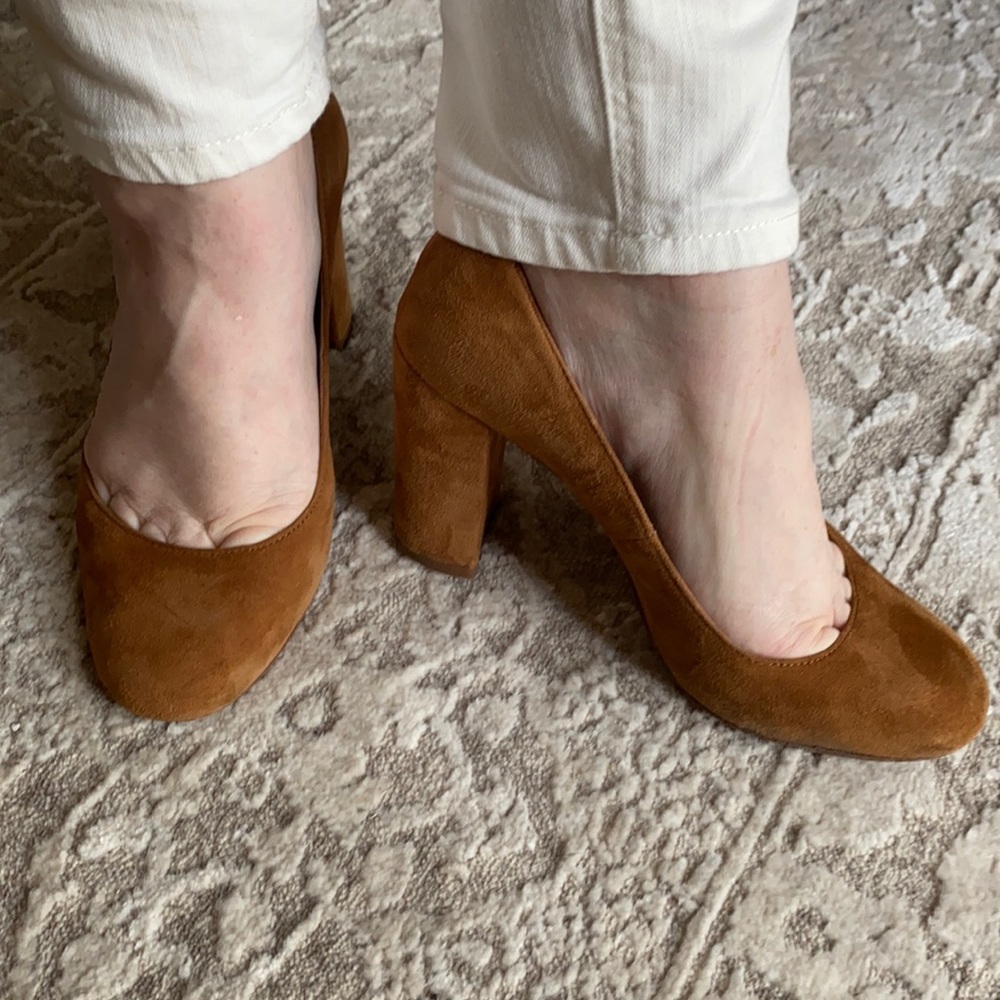 Suede Camel Ann Taylor Block Heel